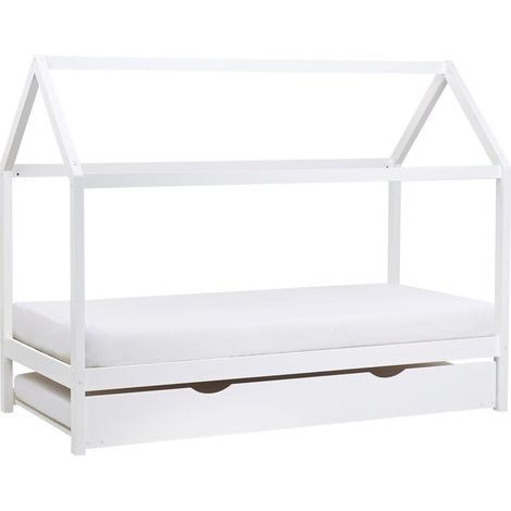 Letto a scomparsa Kids House in legno di pino UE misura singola 90 x 200 cm con base a doghe Bianco Crillon (1/5)