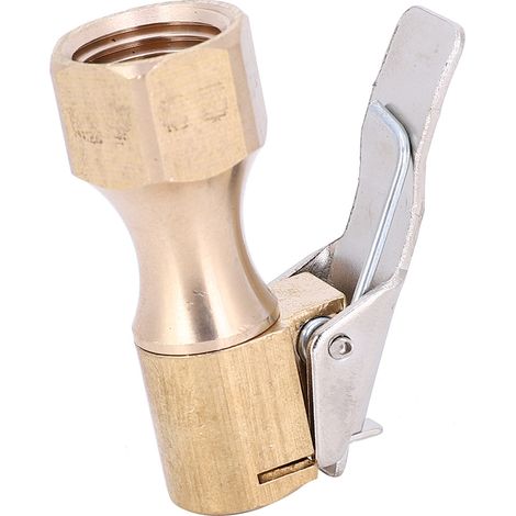 2 Stück 1/4 Zoll Innengewinde Pumpendüse Ganzkupfer Clip Luftfutter Ventil Clip Verbinder Fahrradzubehör (1/4 Zoll) (1/5)