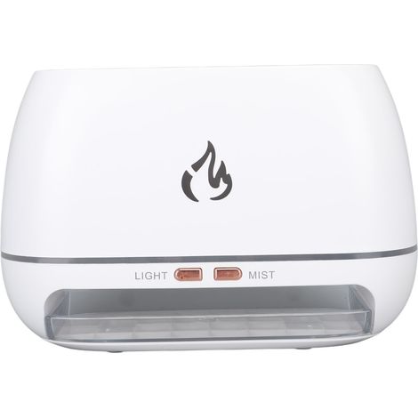 Diffuseur de vapeur d'eau blanc, 7 couleurs réalistes, fonctionnement silencieux, 200 ml, 6 W, idéal pour le bureau, la chambre et la maison. (1/5)