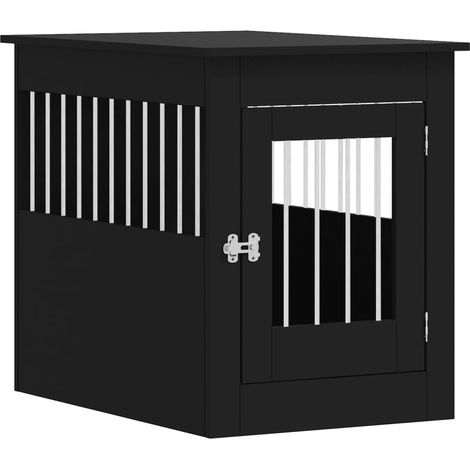Mobile gabbia per cani 55 x 80 x 68 cm legno multistrato nero 020043362