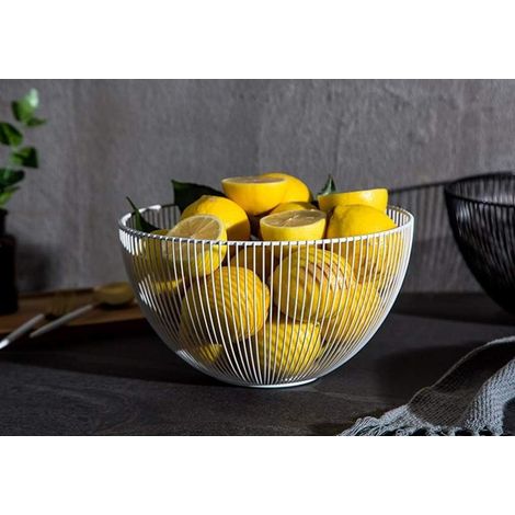 Corbeille en fil d’acier inoxydable style moderne, pour fruits, légumes, œufs ou pain, 1 pièce (1/4)