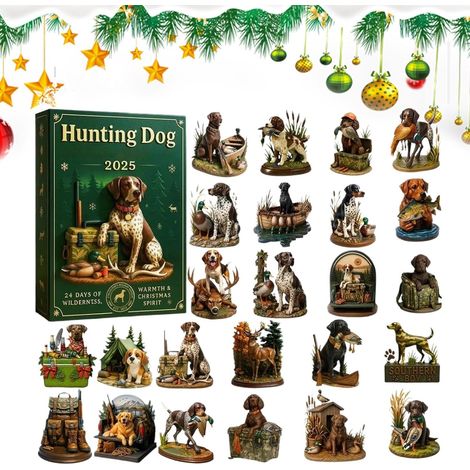 Calendrier De L'Avent Pour Chien 24 Jours 2D Acrylique Décoration Calendrier De L'Avent Chien De Noël Pour Salon Chambre Cuisine Entrée Bureau Étagère Armoires Voiture Fête Anim (1/5)