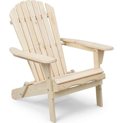 Holzstuhl für den Außenbereich mit Armlehnen - Adirondack Gartenstuhl - Adirondack Leichtes Naturholz