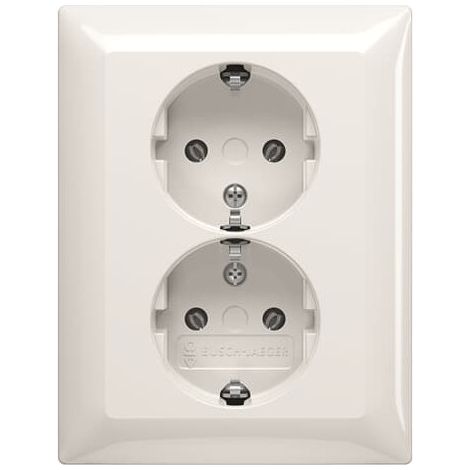 Busch-Jaeger Presa doppia SCHUKO® Copertura completa senza divaricatori bianco alpino - Busch-balance® SI (202 EUJR-914), 2TKA00003910