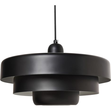 Lampadario a più livelli in metallo stile metà secolo scandinavo Nero Kolga