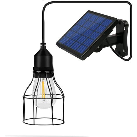 Suspension solaire classique E27 LED à suspendre à l'énergie solaire sensible pour abri de jardin, cour, terrasse, balcon, maison, paysage (1/5)