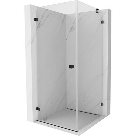 Mexen Lunar-B cabine de douche pivotante gauche 100 x 100 cm, transparent, noir - 832-100-100-70-00-L (1/5)