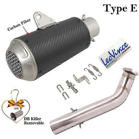 Système d'échappement pour moto, silencieux en fibre de carbone modifié, tube intermédiaire avec DB Killer, pour Husqvarna Svartpilen Vitpilen 701 (Type E)