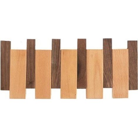 Klaviergarderobe en Naturholz, Wandmontage, Klapphaken, Wandhaken, Maison, Jardin (1/5)