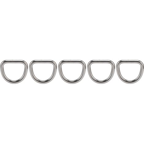 Lot de 5 anneaux en D, boucles demi-circulaires sans soudure en acier inoxydable 316, accessoires de quincaillerie, 6 x 33 x 30 mm (1/5)