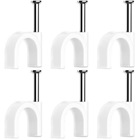 100 Pièces Cavalier Cable Electrique,Fixation Cable Electrique,Attache Fil Electrique,Attache Cable Mural,Clips de Cable(10mm)