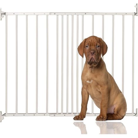 Bettacare Extending Metal Screw Fit Dog Gate, White, 62.5cm - 106.8cm, Stair Gate for Pet, Safety Barrier for Puppy