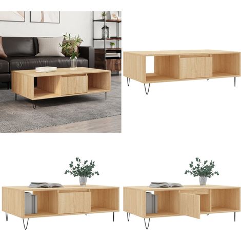 Couchtisch Sonoma-Eiche 104x60x35 cm Holzwerkstoff - Couchtisch - Wohnzimmerschreibtisch - Beistelltisch - Esszimmertisch - Holzmöbel - Home & Living (1/5)