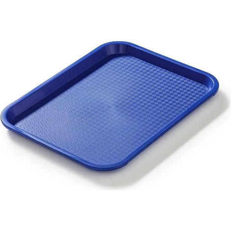 Plateau de Service Rectangulaire - Plastique Bleu - 1 Pièce - Résistant et Léger - Pour Restaurant et Café - 35x25 cm (1/2)