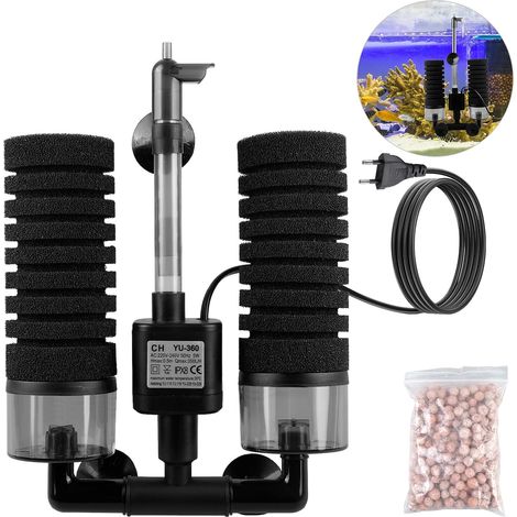 Filtre Éponge D'aquarium Électrique, Filtre D'aquarium Rétractable, Filtre Double Éponge Pour Aquarium Avec Boule Filtrante, Filtre Double Éponge Électrique, Filtre Aquarium Pour Filtration Biologique (1/5)