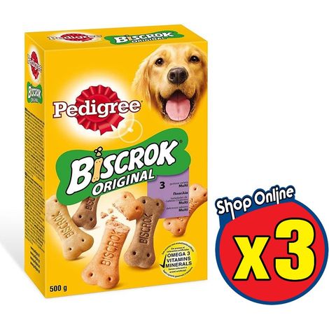 3 PEDIGREE BISCROK ORIGINAL SNACK BISCOTTI PER CANE DA 500 GR (1/2)