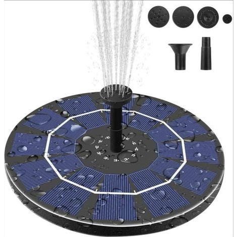Fontaine de jardin solaire pour 3 W avec batterie de secours de 1000 mAh, pompe de fontaine d'eau à énergie solaire pour bain d'oiseaux, bassin de jardin, piscine extérieure - Taille 18 cm (1/5)
