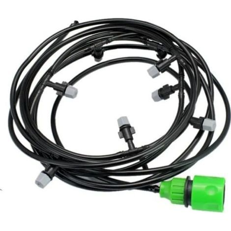 Mikro-Düsen-Zerstäubungsset, automatisches Tropfbewässerungssystem Micro Flow mit Verteilerschlauch und verstellbarer Düse (10 m) (1/5)