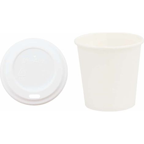 Tasses à café en papier avec couvercles 1000 pcs 4oz 100ml (1/5)