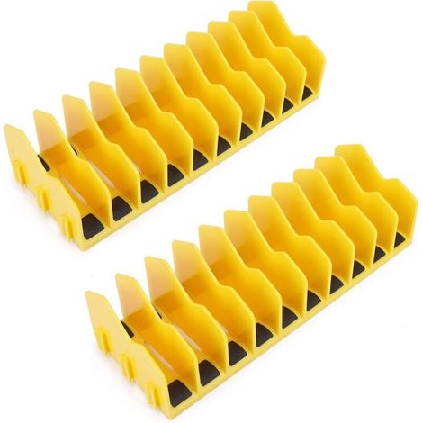 Ensemble de 2 organisateurs à clip avec base en caoutchouc antidérapante, pour boîtes à outils et rangement, conception extensible, compatible avec les tiroirs et boîtes à outils de 7,6 cm. (1/4)