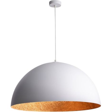 BOBOCHIC - Lustre YSOLDE bicolore blanc en acier  M Orange