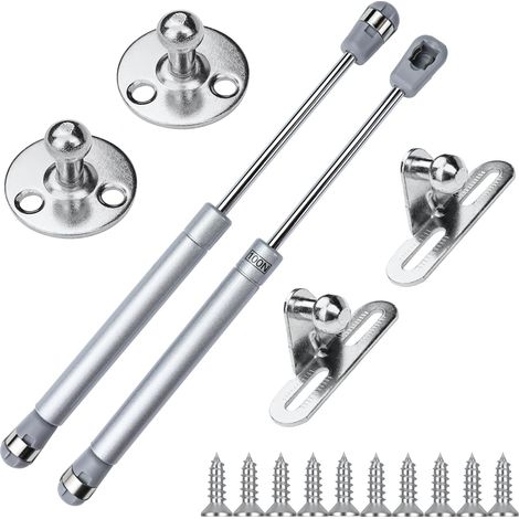 2PCS Vérin à Gaz, 100N/10KG Verin Hydraulique, Verin Meuble Ressort Amortisseurs à Gaz, Bras Pneumatique pour Levage de Porte Armoire Meuble Cuisine, Amortisseur Charnière, Verin Porte Cuisine (1/5)