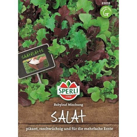 Sperli Schnittsalat Mini-Salatmischung Babyleaf - Saatplatte - Gemüsesamen (1/4)