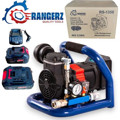 Compresseur sans huile à batterie Ranger RS-1358 1,5 L 8 bar 48 V + 2 batteries Aku 5 Ah (1/5)