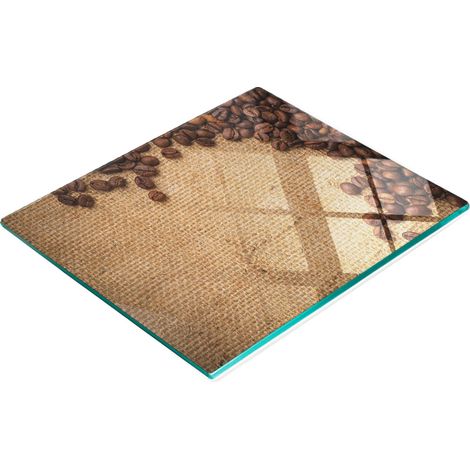Tabla de cocina multifuncional decorativa de madera templada para granos de café, 60x52 cm (1/5)