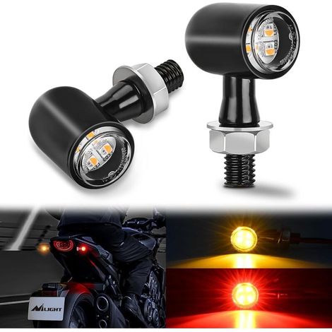 LED-Blinker, Bremslicht und Rücklicht für Motorräder, rot-gelbes Licht, Mini-Blinker, kompatibel mit Harley-Davidson, Honda, Kawasaki, Suzuki, Triumph und Yamaha Cruisern, Rot/Gelb