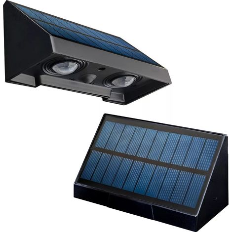Coppia Applique Solare da Parete IPX4 RGB 3000K, Luce Calda, 3 Modalità 3W