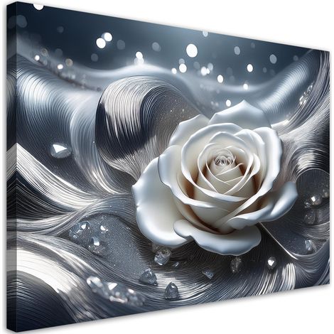 Quadro su tela, Fiore astratto di rosa 3D - 60x40 (1/5)