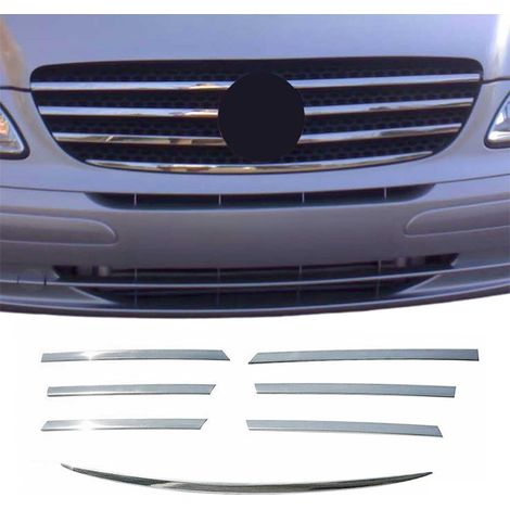 Moulure de Grille de Calandre Compatible avec Mercedes Vito W639 2003 à 2014, Garniture Baguette de Calandre en Acier Inoxydable Argent (1/5)