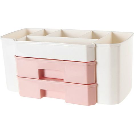Organisateur De Maquillage Avec Tiroirs - Boîte De Rangement En Plastique PP - Pour Brosse Et Rouge À Lèvres - Bureau Ou Salle De Bain - 1 Pièce (1/5)