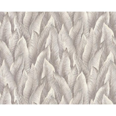 Präge Tapete EDEM 420ST24 heißgeprägte Vliestapete leicht strukturiert mit floralen Ornamenten glitzernd grau beige-grau silber creme-weiß 10,65 m2 (1/5)
