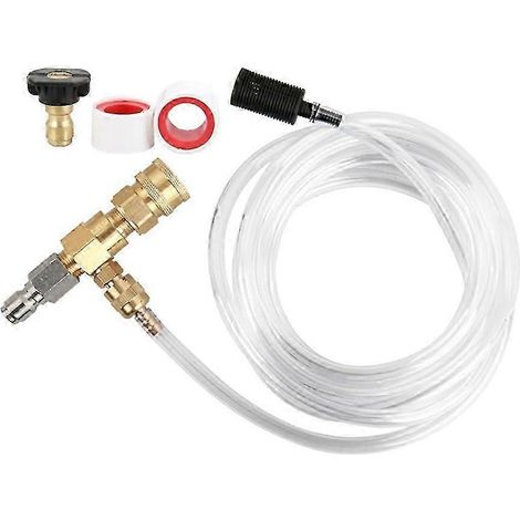 Injecteur aval compatible avec nettoyeurs haute pression, kit d'injection de produits chimiques pour nettoyeurs haute pression, injecteur de savon, raccord rapide 3/8" de haute qualité WHBYV (1/4)