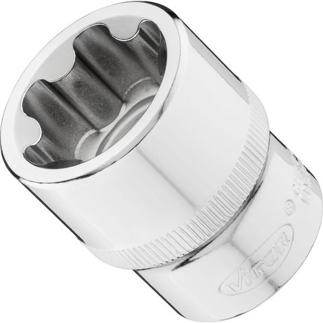 VIGOR T+ Steckschlüsseleinsatz, 1/2 (12,5 mm) Vierkant hohl, Außen TX Plus Profil, SW E28+ (1/2)