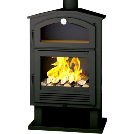 Fm Calefaccion – Poêle à bois avec four 9.5 kW – Système double combustion – Évacuation des fumées supérieure – Acceptant des bûches jusqu'à 65 cm
