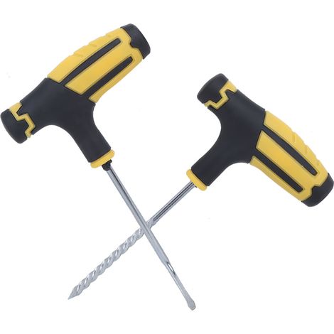 Kit de réparation de pneus tubeless, outil de réparation de crevaison pour pneus de voiture, camion, moto, vélo, marron (1/5)