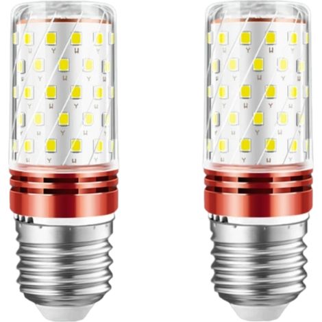 Lot de 2 E27 12W ampoules LED, 28 x 82mm, 1320 lumens, ampoules de maïs filetées, 60 ampoules LED, 3000k lumière chaude, non dimmable, 【Classe d'efficacité énergétique E】 (1/5)