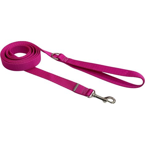 Traditionelle Hundeleine, 2 cm, Fuchsia, mit Klettverschluss, Größe S - 1,1 m (1/4)