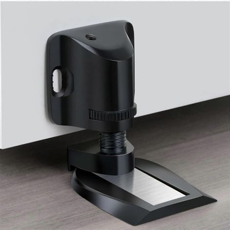 Leistungsstarker magnetischer Türstopper, zur Bodenmontage, höhenverstellbar, kein Bohren erforderlich, selbstklebend, schwarz, 1 Stück (1/5)