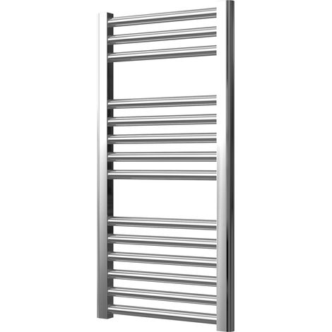 Extra High Heat Output Chrome Central Heating Towel Rail 400 x 800mm Flat Bathroom Radiator Heater