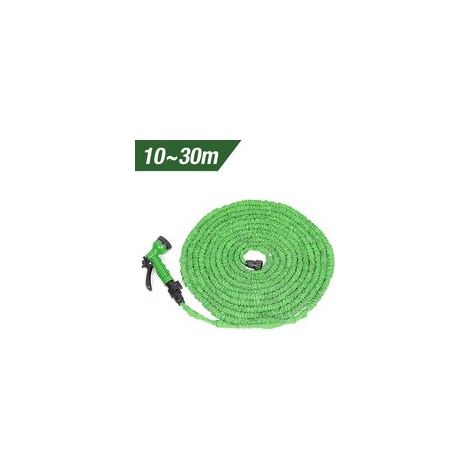 Tuyau d'arrosage extensible vert, 10m jusqu'à 30m, pistolet et raccord fournis, 7 jets différents (1/5)