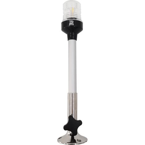 360°-Navigationslicht aus Edelstahl, festes Navigationslicht mit rundem Boden, verstellbares LED-Anker-/Signallicht, 30,5 cm (2033S-12)