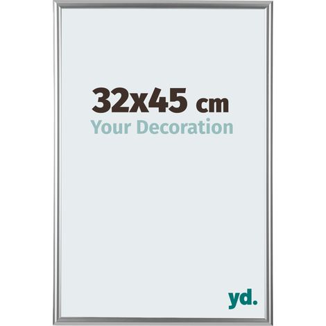yd. - Cadre photo 32x45 - Argent - Plastique - Bordeaux