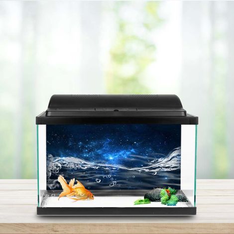 Papier décoratif de fond pour aquarium, motif poussière d'étoiles adhésive en PVC (76 x 30 cm) (1/5)