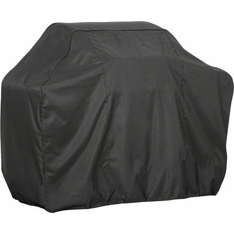 Housse De Barbecue En Tissu Oxford 210D Noir Recouvert D'Argent, Imperméable, Résistante, Indéchirable Et Anti-Poussière, Adaptée Pour BBQ, Gril à Gaz, Gril Électrique Au Charbon, 145x61x117CM (1/5)