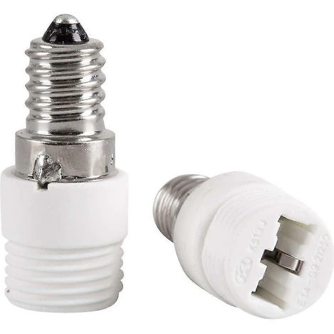 Lot de 2 adaptateurs de douille en céramique E14 vers G9 pour ampoules LED, halogènes et fluocompactes (1/5)