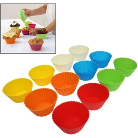 Lot de 12 moules à muffins en Silicone / moules à pâtisserie en Forme d'encre (1/2)